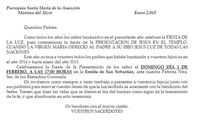 carta fiesta de la luz